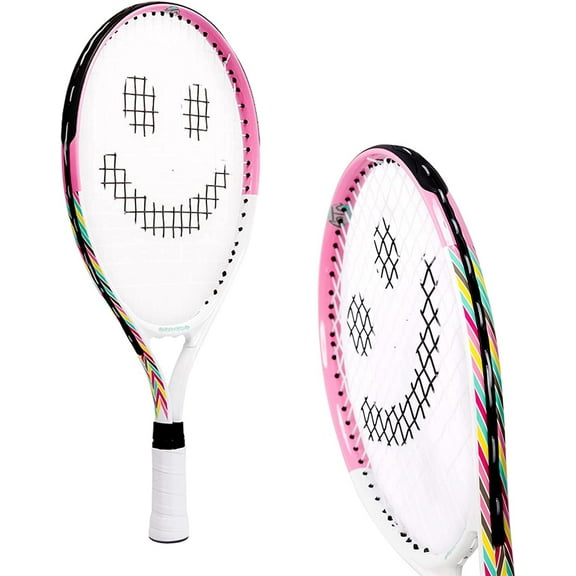 Street Tennis Club Tennis Rackets for Kids, 17-Inch, Pink/White