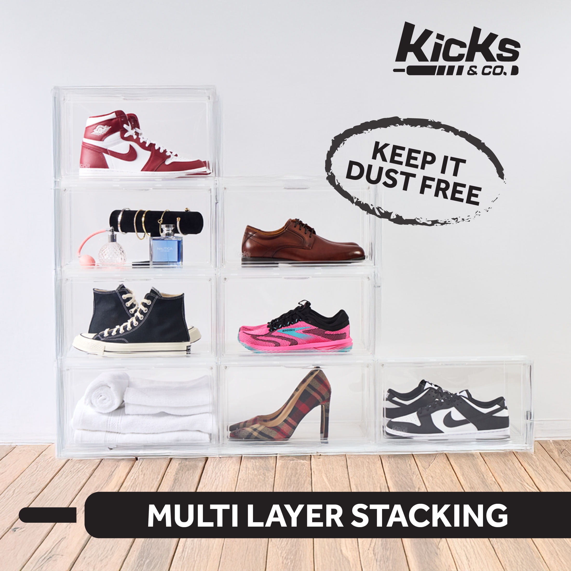 Kicks & Co. 5 Pack Sneaker Box for Shoe Storage - Walmart.com