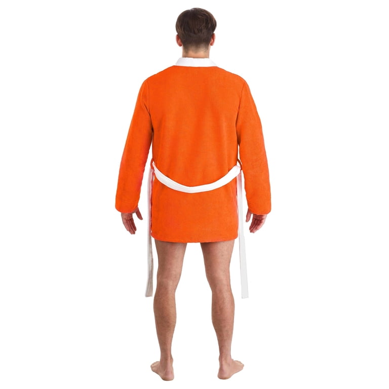 ron burgundy dressing gown Men's Anchorman Pool Party Costume Theres even a loop collection: romance Skyraze Embroidered Shell Sleeve Size:18 1/2 LONG