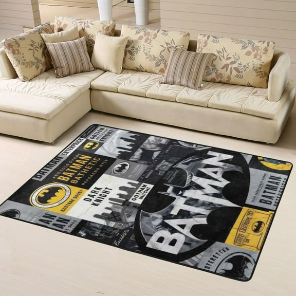 Area Rugs Soft Non-Slip Floor Mats Batman Carpets Doormat for Living Room Bedroom Decor 63"x48"