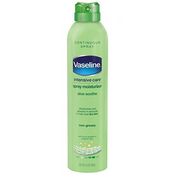 Vaseline Spray & Go Moisturizer, Aloe Fresh, 6.5 oz (Pack of 4)
