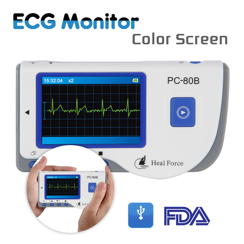 Heal Force Color Portable ECG Monitor 