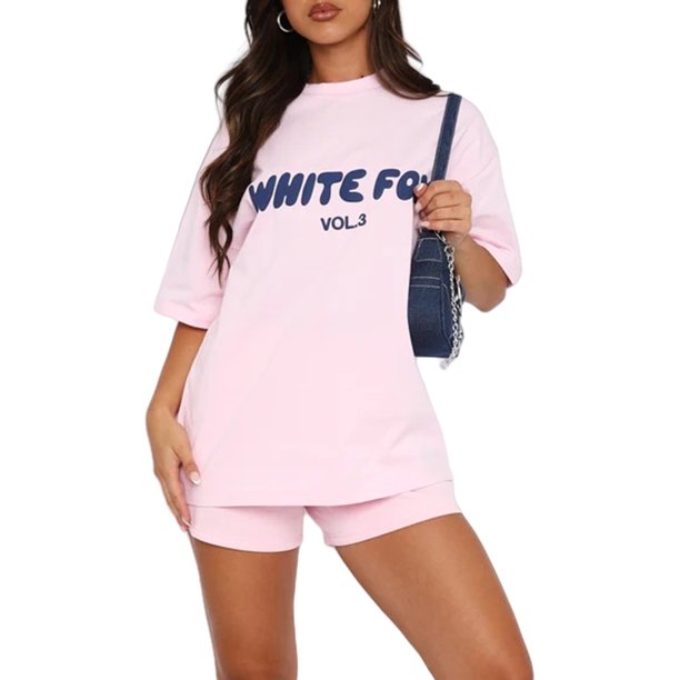 Hombres Mujeres Camiseta Pantalones Cortos Cuello Redondo Moda Chándal Conjunto Manga Corta Transpirable