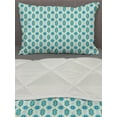 thumbnail image 3 of Boho Comforter & Sham Bedding Set, Geometric Fractal Textured Tribal Folk Pattern Aztec Peruvian Effects, 3 pcs Duvet Set Microfiber Filling Quilt, 5 Sizes, Pale Green and Azure Blue, by Ambesonne, 3 of 4