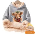 thumbnail image 5 of MAIHAN-Christmas Hoodies for Kids, Highland Cow Sweatshirts, Cow Print Jacket Christmas Sweater Sherpa Lined Pullover Tops(C-Multicolor,5-6Years), 5 of 6