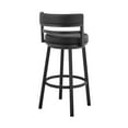 thumbnail image 3 of Titana 30" Bar Height Swivel Black Faux Leather and Black Metal Bar Stool for Kitchen Island Counter, 3 of 4