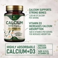 thumbnail image 4 of Calcium 1200 mg with Vitamin D3 - Per Serving - Bone Health Supplement - Vitamin D & Calcium Supplements for Women & Men - Bone Strength Support - Natural Calcium Pills - Bottled in USA - 240 Tablets, 4 of 10