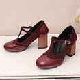 thumbnail image 3 of SACFOF Women's T-Strap Mary Jane Pumps Round Closed Toe Comfortable Low Chunky Block Heel Wedding Dress Evening Party Shoes, 3 of 6