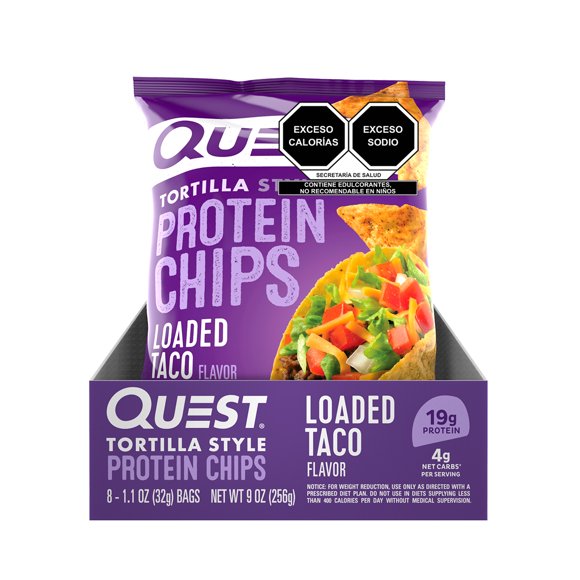 Chips Hojuela horneada de proteína Quest Nutrition Sabor Taco Caja con 8pza