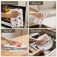 thumbnail image 5 of 2 Pcs Pioneer Flower Floral Print Pattern Kitchen Towels, Funny Microfiber Dish Towel Set, 18" X 26" Tea Towels, 5 of 6