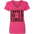 thumbnail image 3 of Inktastic Juneteenth Since 6-19-1865 Women's V-Neck T-Shirt, 3 of 5