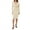 Apricot, variant on Women Midi Bodycon Dress Solid Color Deep V-Neck Long Sleeve Dress Spring Fall Evening Party Dress