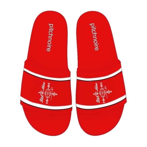 Pitch Noire - Papa Legba Classic Stripes Slides, Casual Comfort Sandals