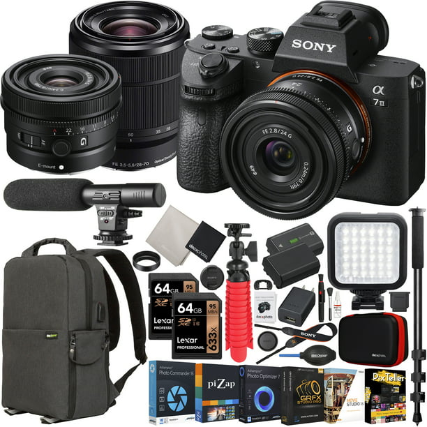 Sony a7 III Mirrorless Full Frame Camera + 2 Lens Kit w/ FE 24mm
