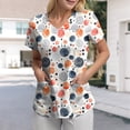 thumbnail image 2 of COMVALUE Print Scrubs for Women Nurse Vet Pediatric with Design Fit Plus Size Scrub Tops 2026 Spring Summer Scrub Shirts (Orange, L), 2 of 5