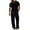 Black, variant on Men's 2 Piece Linen Shirts with Hoodie Suit Long Sleeve Pants Set Casual Drawstring Daily Wear Army Green L(L)