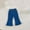40#Blue, variant on Girls Wide Leg Jeans Kids Baggy Elastic Waist Casual Bell-Bottom Denim Pants Children's Solid Color Pants With Elastic Waist Casual And Comfortable Jeans with Pockets for 0-3Y