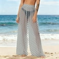thumbnail image 2 of Women Solid Sheer Mesh Pants Chiffon See Through Bikini Bottom Swimsuit Wide-Leg Elastic Waist Cover up Beach Pants Fashion Bathing Wear Tummy Control Swimwear Summer Outfits 2026, 2 of 7