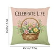 thumbnail image 3 of PONPRNGY 1Pc Easter Eggs Basket Bunny Throw Pillow Cover, 17 x 17 Inch Flowers Cushion Case Decoration for Sofa Couch, 3 of 6