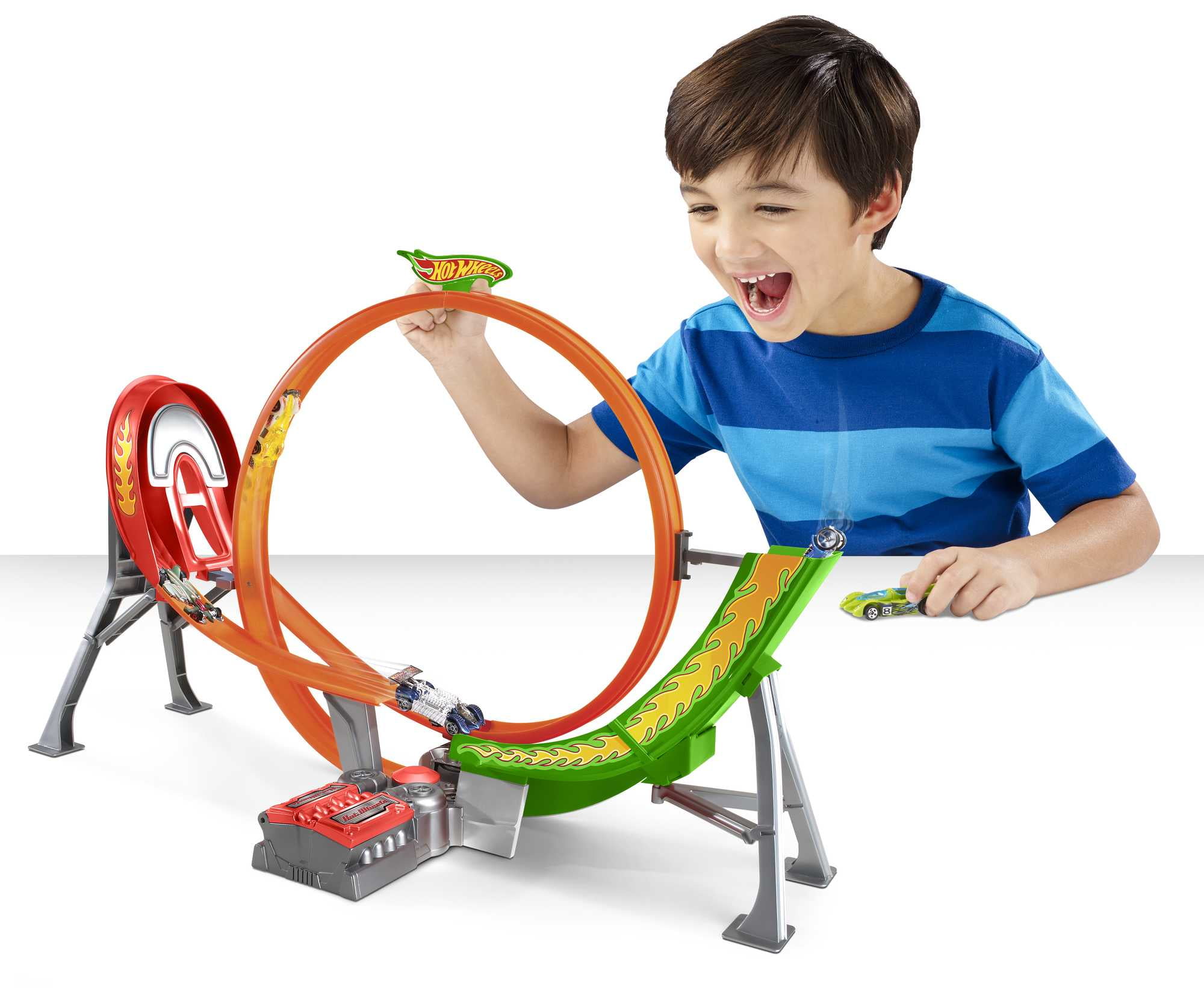 Hot Wheels Action Energy Track Double Power Loops Track Set 3 Cars NEW &  SEALED