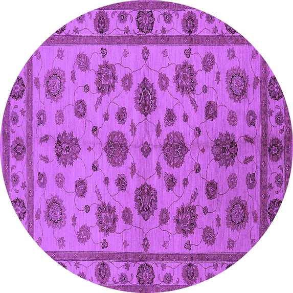 Ahgly Company Indoor Round Oriental Purple Industrial Area Rugs, 7' Round