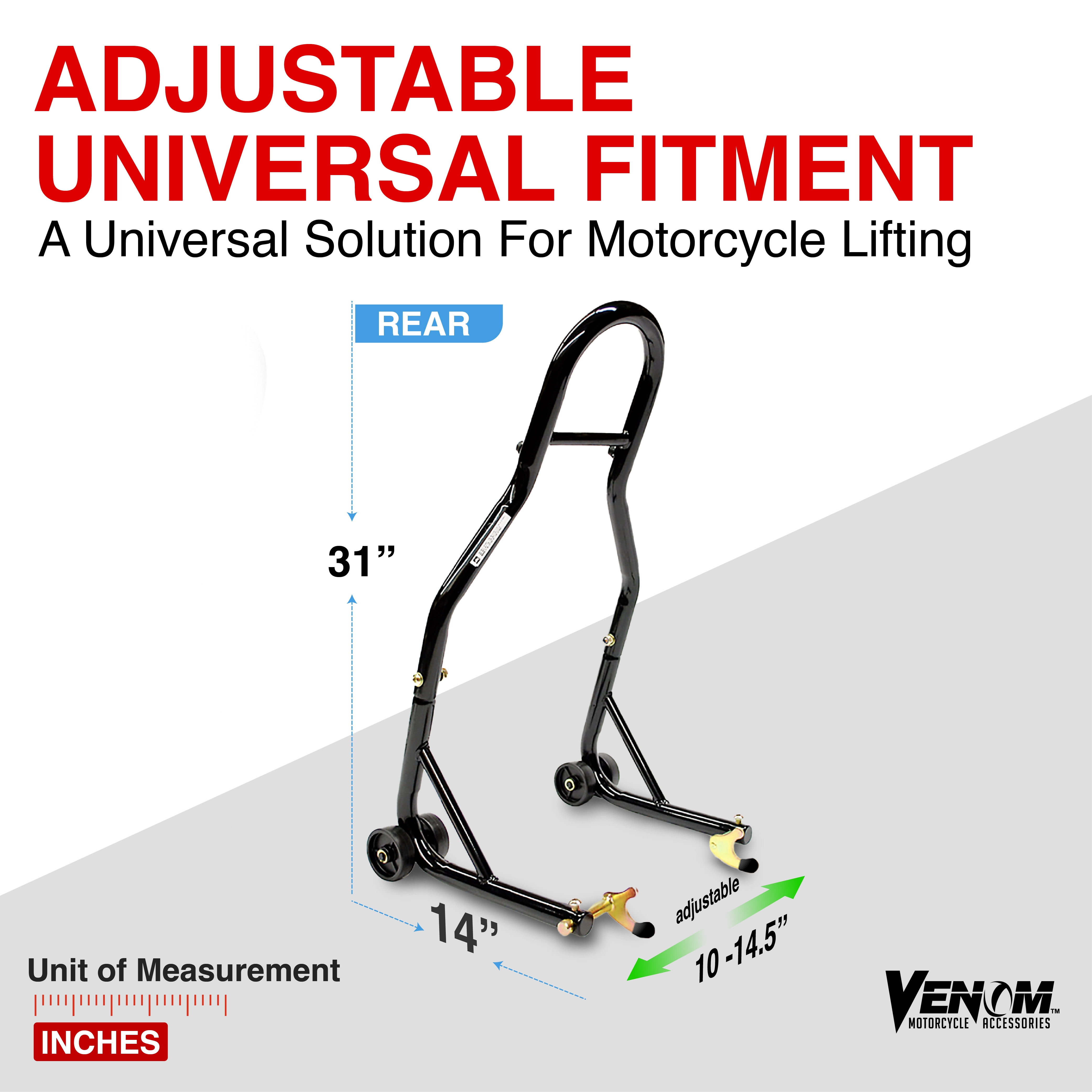 Motorcycle Stand Lift Combo - 900lb Capacity Front & Rear Stands For Most Motorcycles