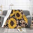 thumbnail image 2 of XMXT Flannel Throw Blanket for Couch, Leopard Sunflower Print Bed Sofa Decor Blankets for Home Bedroom, 80 x 60 inches, 2 of 9