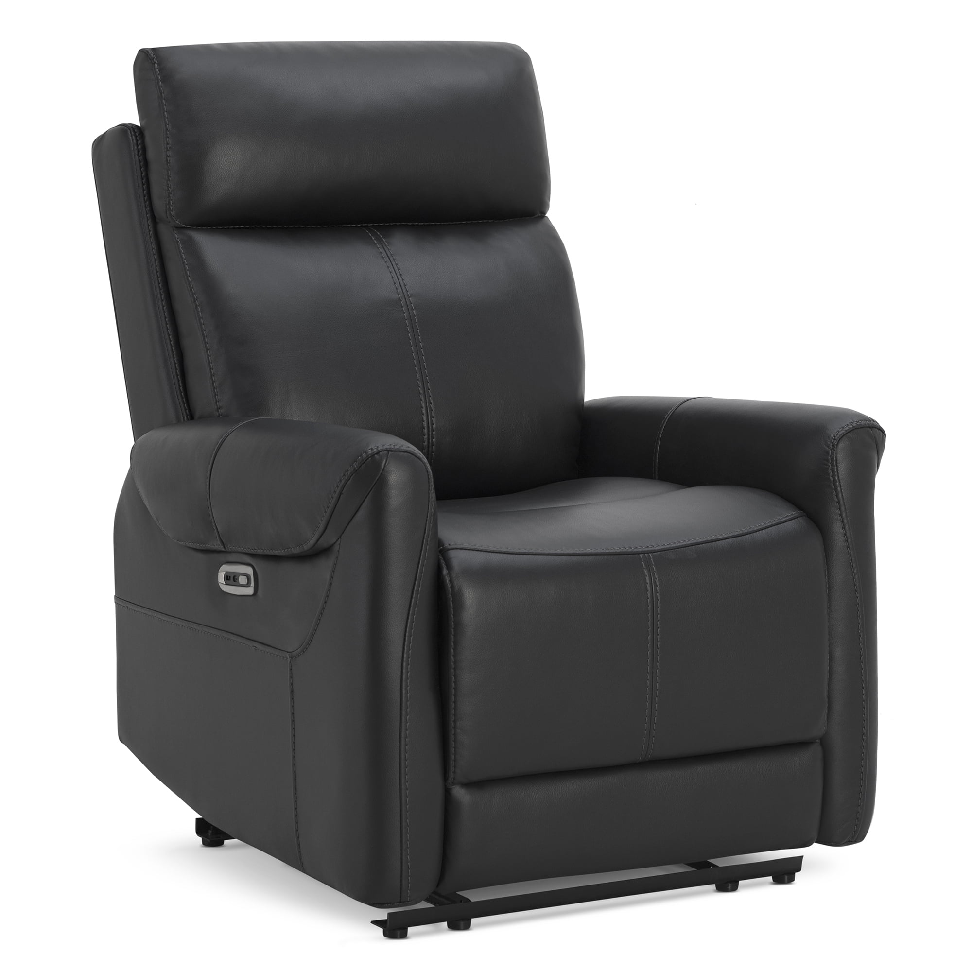 Spruce & Spring Wall Hugger Power Recliner with Three Positions, Black