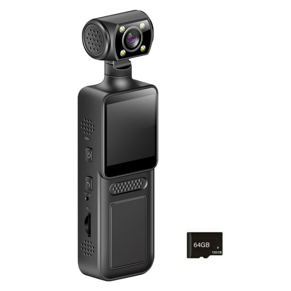 lixuesong Portable Handheld 4K Pocket Camera 180 Degree Rotating Camera Portable Digital Video Recorder Cycling Sports Camcorder