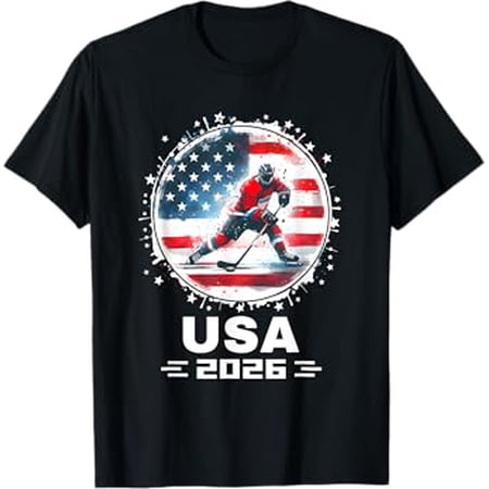 USA Team 2026 United States American Flag Hockey USA T-Shirt