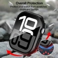 thumbnail image 3 of moogdieeo 2 Pack Case Built in Tempered Glass Screen Protector Compatible with Apple Watch series 10 46mm, Hard PC Case Overall Protective Cover- 1 Black + 1 Transparent, 3 of 12