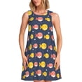 thumbnail image 1 of Fotbe Cute Puffer Fish Vestido de Verano sin Mangas para Mujer – Vestido Midi Línea A, Estilo Camiseta Floral, Vestido Playero Casual y Fluido, 1 of 7