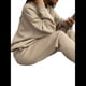 thumbnail image 3 of Conjunto Deportivo de 2 Piezas para Mujer: Sudadera de con Media Cremallera y Pantalón de Chándal Caqui M, 3 of 8