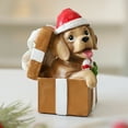 thumbnail image 7 of Shoreew Christmas Puppy Resin Ornament Cute Puppy in Scarf Figurine Christmas Showcase Desk Home Office Decorations, 7 of 7