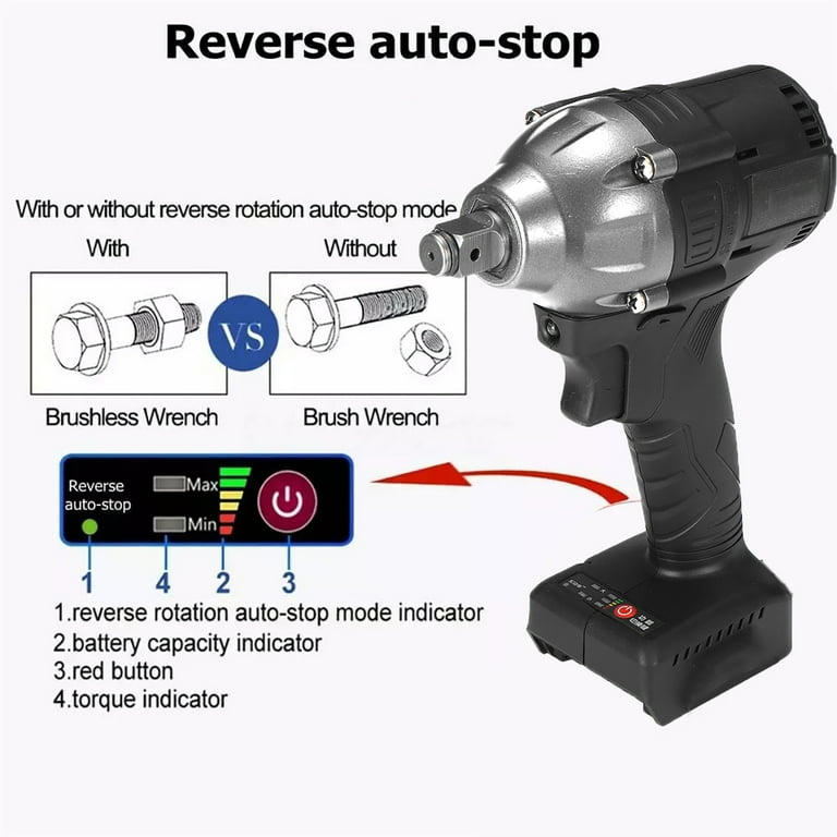 21 Volt 1/2-in Brushless Cordless Impact Wrench, Adjustable Speed