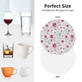 thumbnail image 5 of Leather Coasters with Heat-resistant for Drinks, Lilies Flowers Purple Red -标题2 Round Shape, 5 of 5