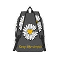 thumbnail image 6 of Rocae Keep Life Simple Daisy Flower for Durable Canvas Backpack Leisure Large Bag Travel Rucksack Multi-function Backpack Small, 6 of 8