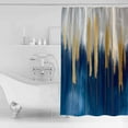 thumbnail image 2 of Abstract Color Block Shower Curtain, 36" x 72", Navy Block Impressionist Style Waterproof Bathroom Curtain Washable Shower Curtain Set with 12 Hooks, 2 of 6