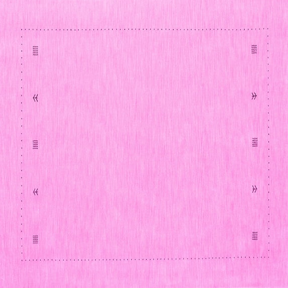 Ahgly Company Indoor Square Solid Pink Modern Area Rugs, 4' Square
