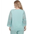 thumbnail image 2 of Alfred Dunner Womens Plus-Size Solid Lace Sleeve Knit Top With Necklace, 2 of 4