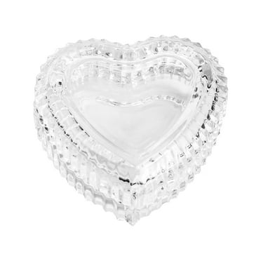 Valentine's Day Gift 1 Set Glass Heart Shaped Box Storage Container