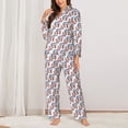 thumbnail image 2 of Pofeuu Donkey Print Womens Pajamas Set Long Sleeve Sleepwear Button Down Nightwear Soft Pj Lounge Sets Button Down Pajamas Women-Medium, 2 of 7