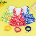 thumbnail image 4 of Eye-catching Pet Harness Dress - Sleeveless with Flower Printing - Pet Dog Traction Rope Dress, 4 of 8