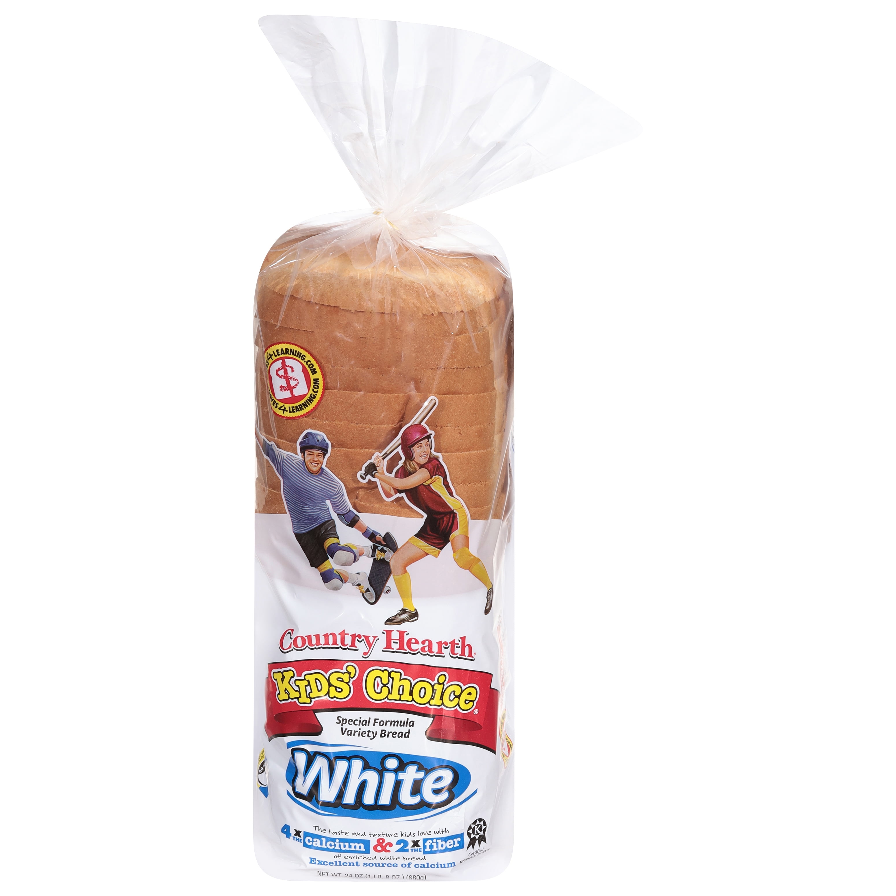 Country Hearth Kids Choice White Bread Loaf, 24 oz, 20 Count