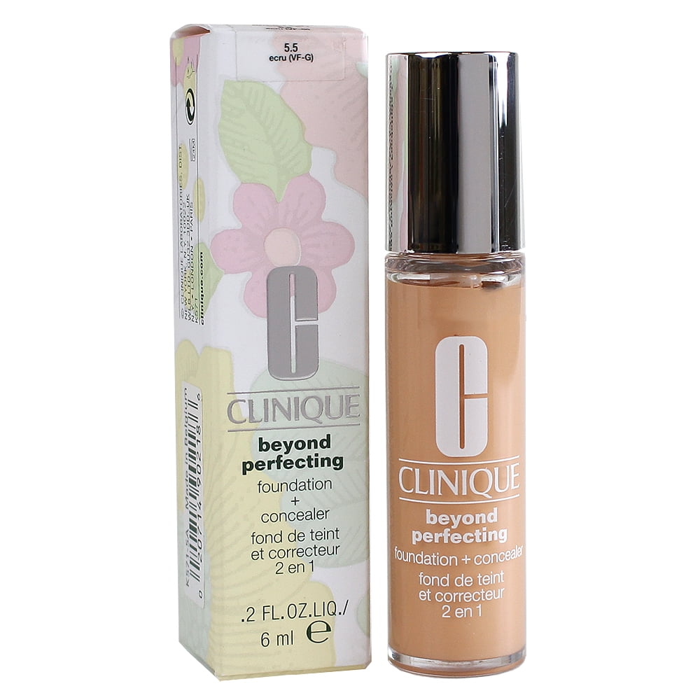 Clinique Beyond Perfecting Foundation + Concealer Makeup 5.5 Ecru (VFG), Travel Size 0.2oz
