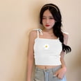 thumbnail image 4 of Chaleco de mujer Chica fuera del hombro Correa Crop Top Chaleco ajustado de punto, blanco Inevent AP001483-01B, 4 of 7