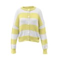 thumbnail image 5 of JIAYUE Women Crew Neck Cardigan Button‑Front Color Block Striped Knit Sweater Long Sleeve Stylish Tops for Outdoor Wear, 5 of 5