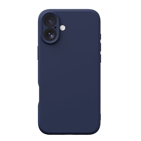 Compatible for iPhone 16 Plus Case, Slim Liquid Silicone Flexible Soft Gel Rubber Shockproof Phone Case, Protective Cover with Anti-Scratch Microfiber Lining for iPhone 16 Plus, Darkblue