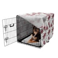 thumbnail image 2 of Floral Dog Crate Cover, Pink Gracious Poppy Pattern on Plain Background, Easy to Use Pet Kennel Cover Small Dogs Puppies Kittens, 7 Sizes, Dried Rose Army Green, by Ambesonne, 2 of 6