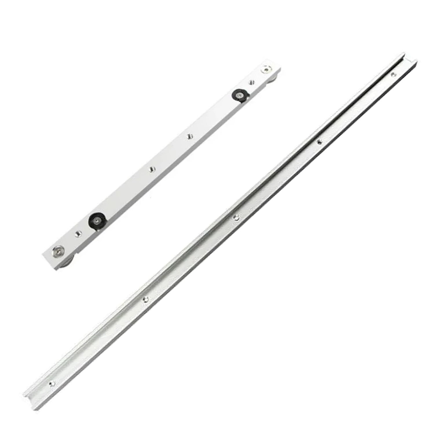 TFixol Universal Aluminum Alloy Sliding Bar and Guide Rail Set for Woodworking Table Saws, 300mm Slider with Stopper + 800mm Track, DIY Fixture Assembly, 6061 Material, Type 30 Track System